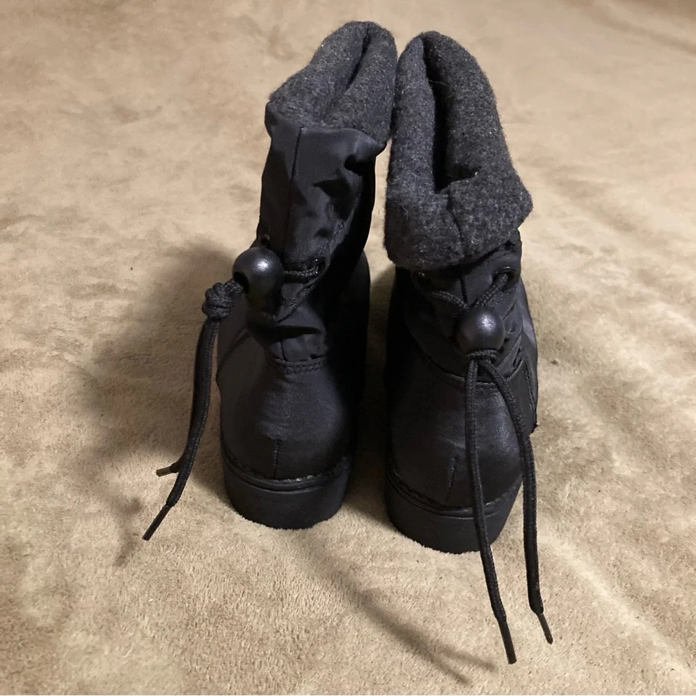 NWOT Coasters Vintage 80s Ankle Boots Fold Down Water Resistant Black Size 8M